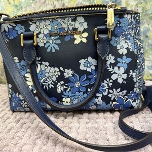 Michael Kors Blue Floral Crossbody Bag